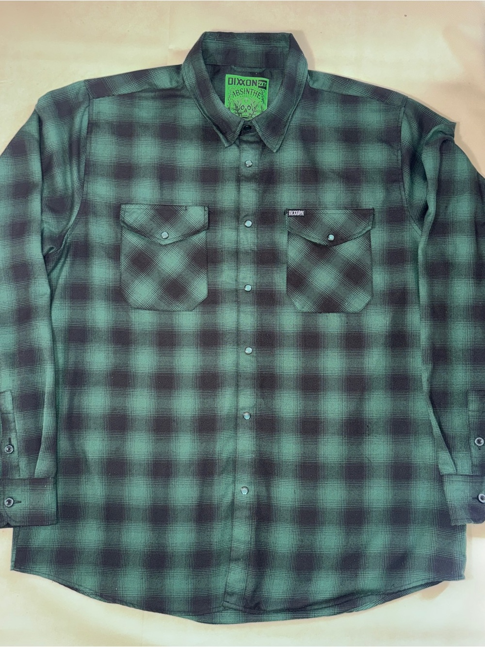 DIXXON Teal and Black Plaid Men's Button-Down Shirt